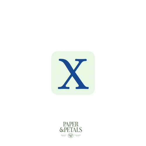Blue Letter X Sticker