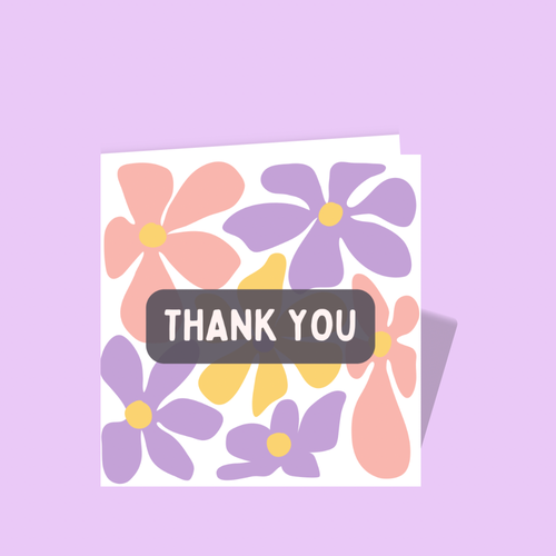 Floral Thank You Card 