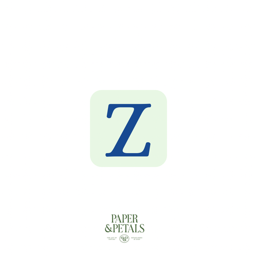 Blue Letter Z Sticker