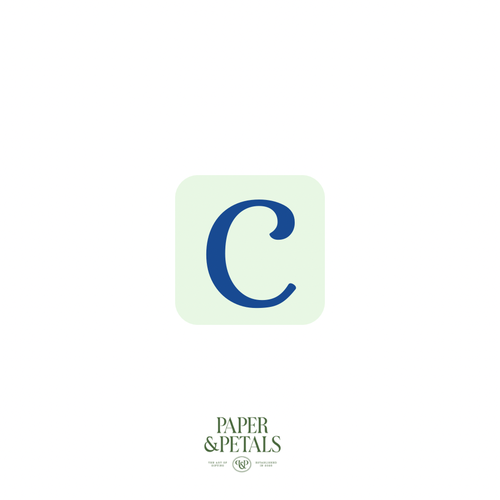 Blue Letter C Sticker