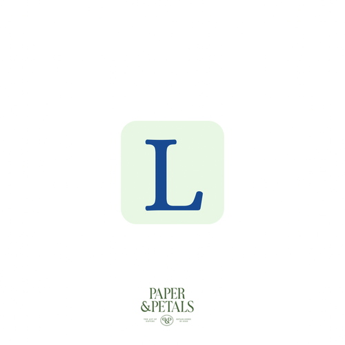 Blue Letter L Sticker