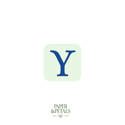 Blue Letter Y Sticker
