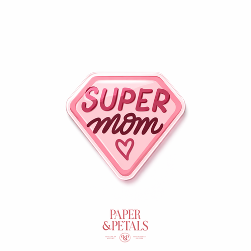 Single Sticker “Super Mom”