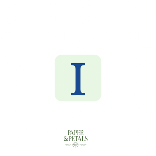 Blue Letter I Sticker