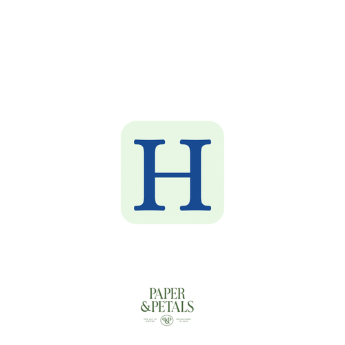Blue Letter H Sticker