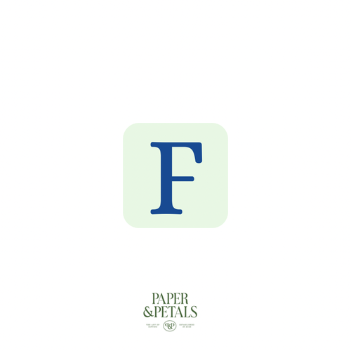 Blue Letter F Sticker