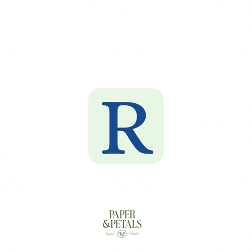 Blue Letter R Sticker
