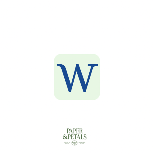 Blue Letter W Sticker