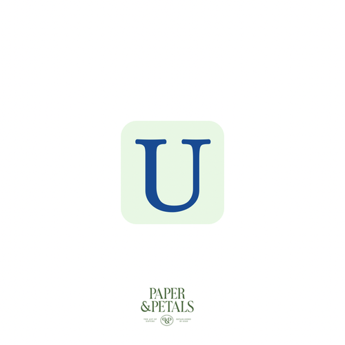 Blue Letter U Sticker