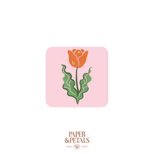 Orange Rose Sticker