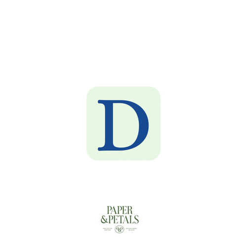 Blue Letter D Sticker