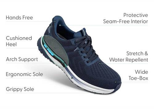 Tilos Hands-Free Navy  Mens Stretch Trainers
