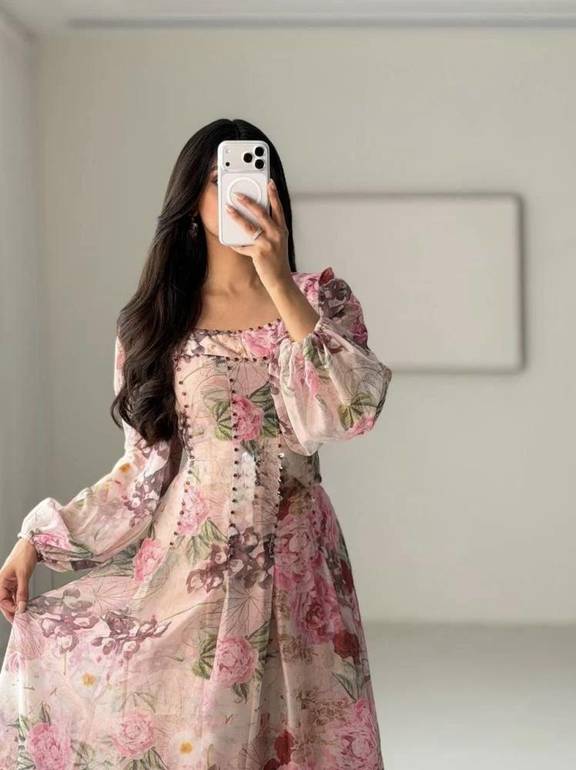 فستان العيد الأنيق بتصميم الزهور الرومانسية | فستان سهرة دانتيل فاخر