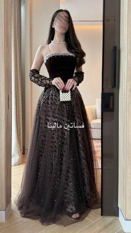 Evening Dress with Sleeves - فستان سهره بأكمام
