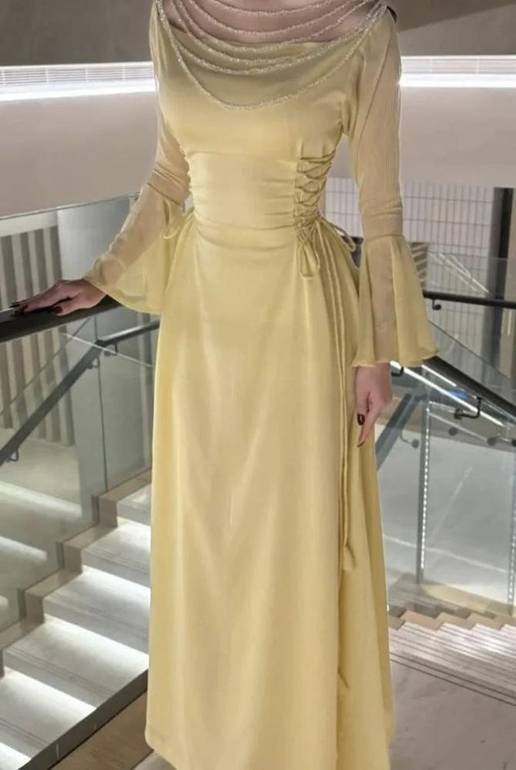 Elegant Yellow Dress فستان أصفر أنيق