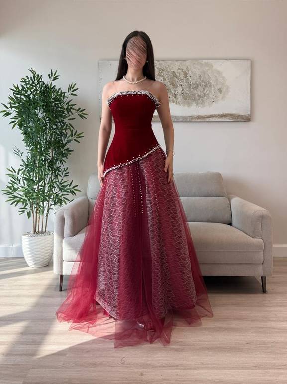 فستان سهره نسائي بتصميم عصري - فستان نور العبدلله Evening Dress for Women - Nour Al Abdullah Dress