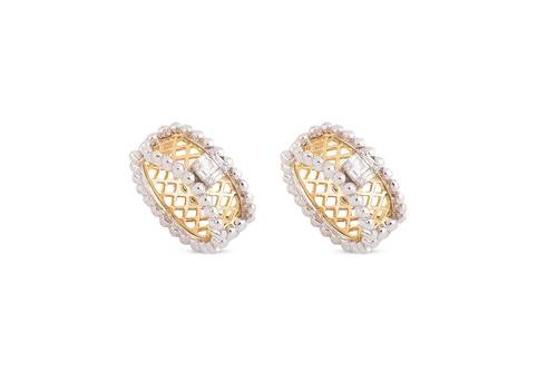 Diamond Earring with 18KT White and rose Gold