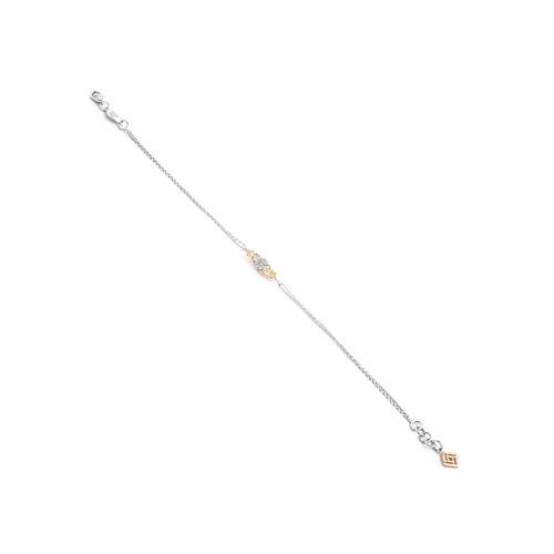 Diamond Bracelet with Yellow Stone and 18k white and yellow gold