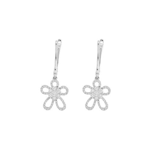 Diamond Earring with 18K White Gold