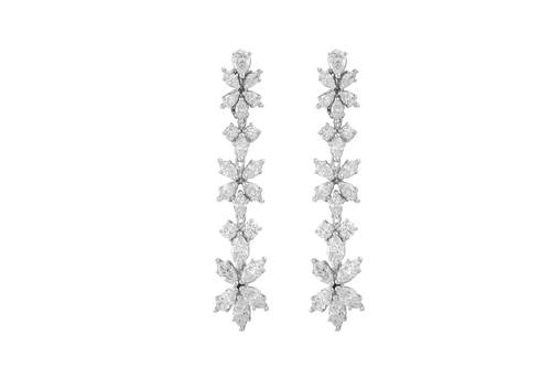 Diamond Earring with 18K White Gold