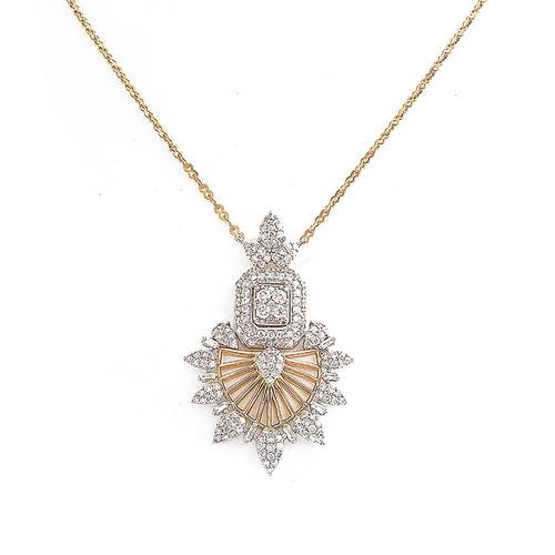 Diamond Pendant with 18KT White and Rose Gold