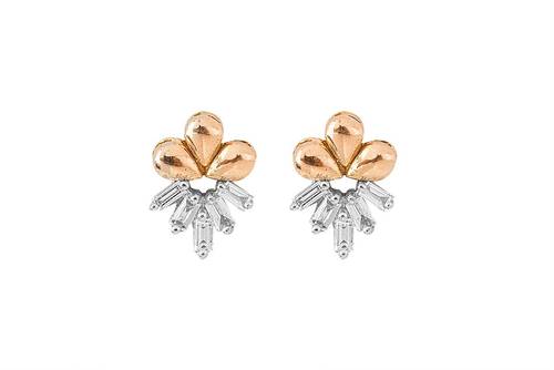 Diamond Earring with 18KT White and rose Gold