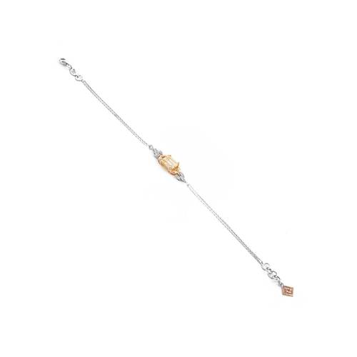 Diamond Bracelet with Yellow Stone and 18KT White and ROSE GOLD