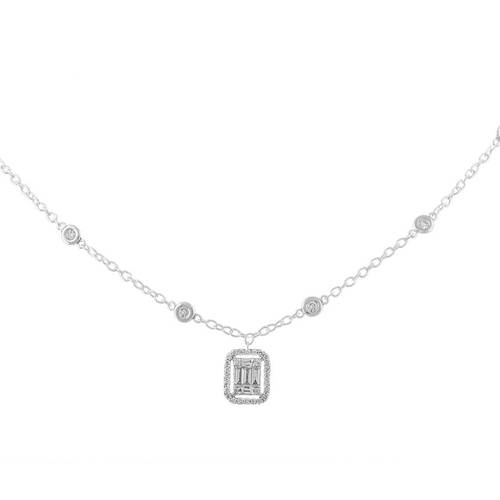 Diamond Pendant with 18k white gold