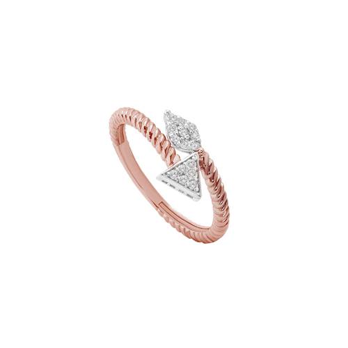 Diamond ring with 18k white and rose gold lps33198-r