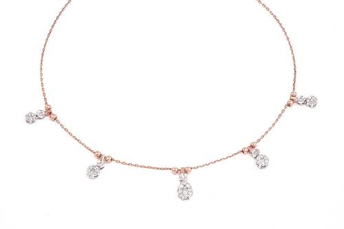 Diamond choker with 18k white and rose gold