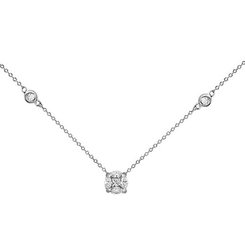 Diamond Pendant with 18k white or rose gold