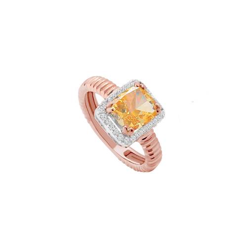 Diamond ring with synthetic stone and 18k white and rose gold lps33216-r