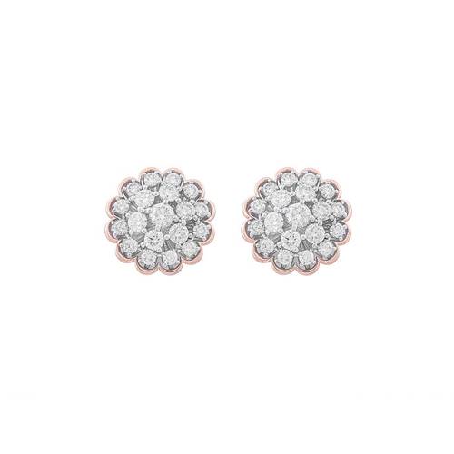 Diamond Earring with 18K White and Rose Gold