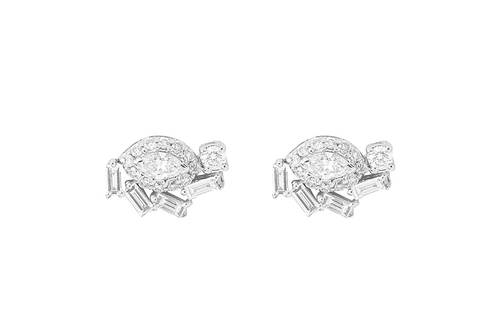 Diamond Earring with 18KT White Gold
