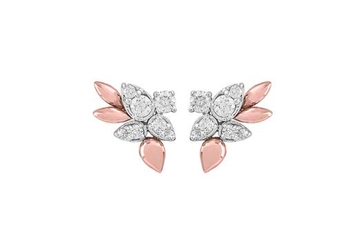 Diamond Earring with 18K White and Rose Gold