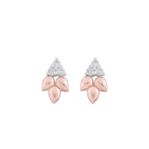 Diamond Earring with 18K White and Rose Gold