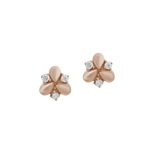 Diamond Earring with 18k rose gold lps33725-e