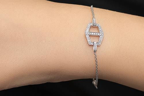Diamond Bracelet with 18k white gold