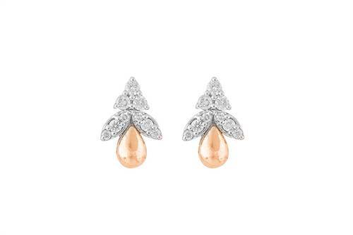 Diamond Earring with 18KT White and rose Gold