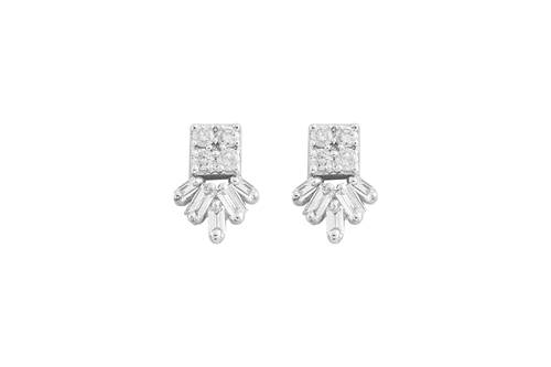 Diamond Earring with 18K White Gold