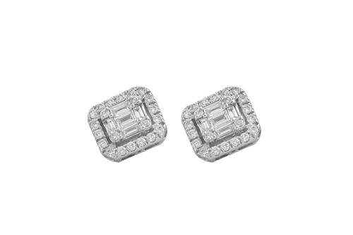 Diamond Earring with 18K White Gold
