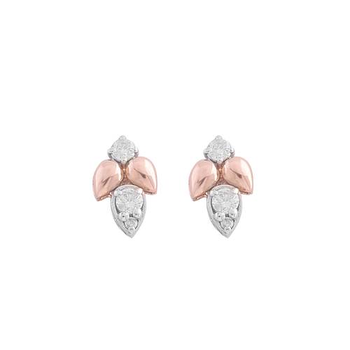 Diamond Earring with 18KT White and Rose Gold