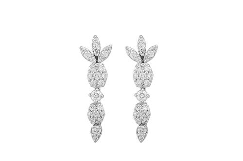 Diamond Earring with 18KT White Gold