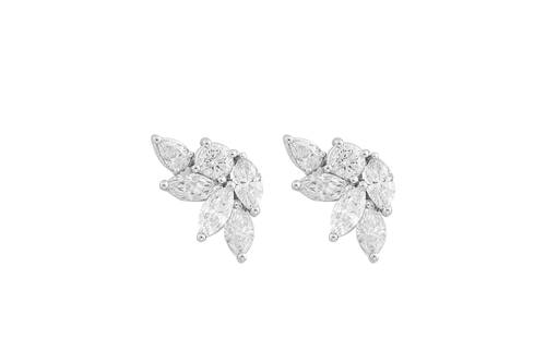 Diamond Earring with 18K White Gold