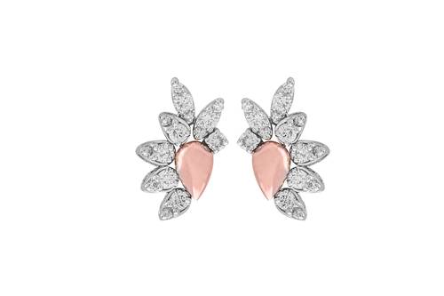 Diamond Earring with 18K White and Rose Gold