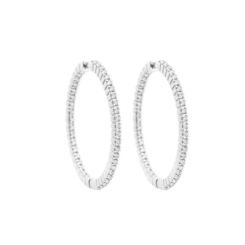 Diamond Earring with 18K White Gold