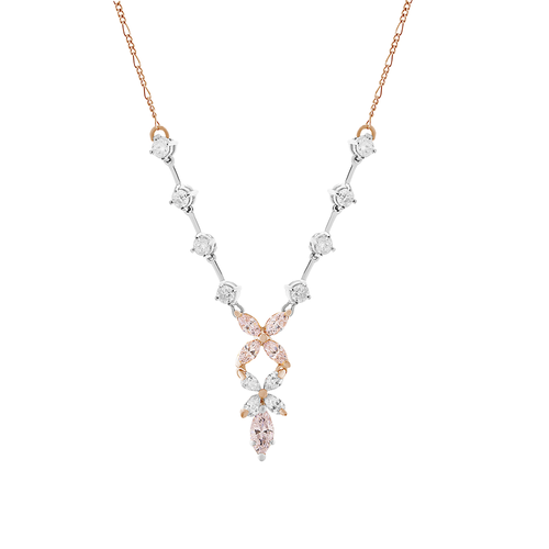 Diamond Pendant with pink stone and 18k white and rose gold lps17918-p
