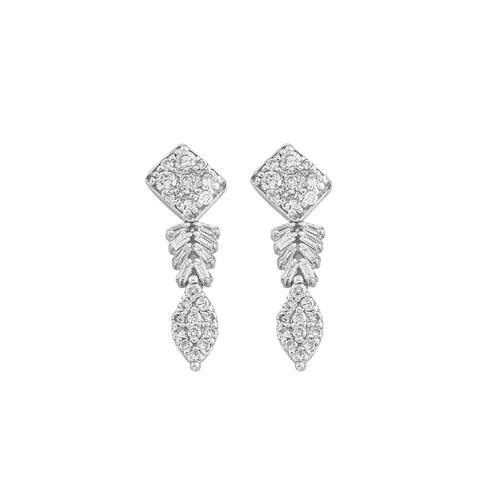 Diamond Earring with 18K White Gold