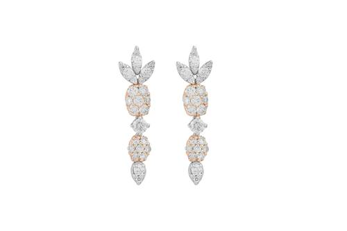 Diamond Earring with 18KT White and Yellow Gold