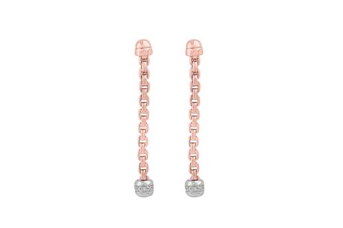 Diamond Earring with 18K White and Rose Gold